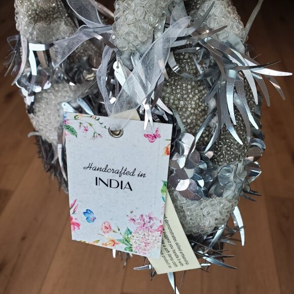 Handcrafted in India Beaded Bag TJMaxx Viral TikTok RARE White Silver Gray - Picture 7 of 16